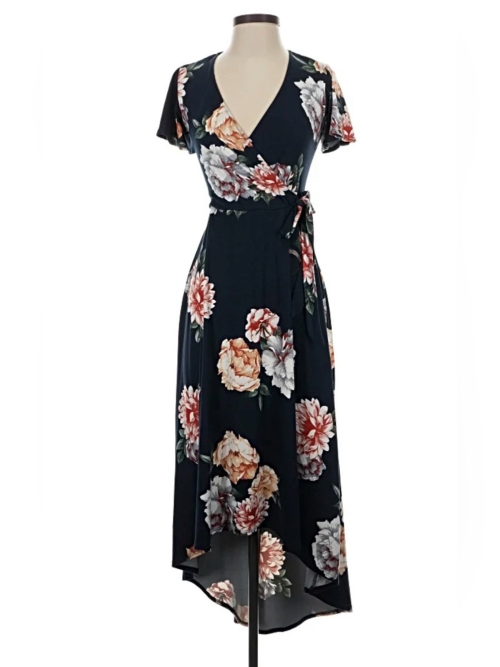 Fortune + Ivy Irene Faux Wrap Brushed Knit Large MAROON Maxi Dress - Picture 5 of 5